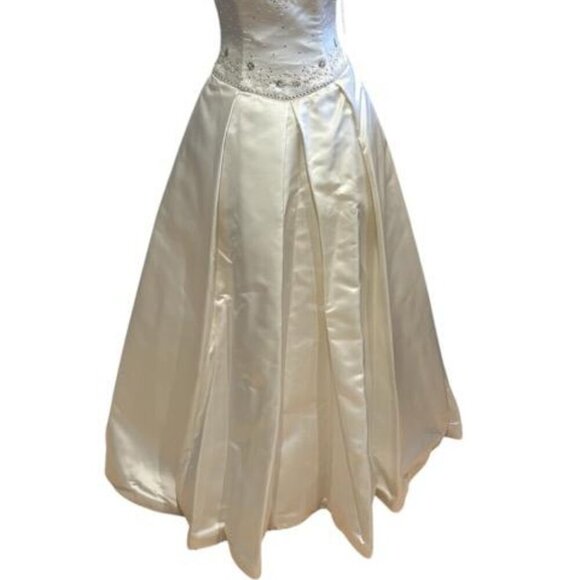 Demetrios Ivory Embellished Satin Mikado Wedding Gown - Picture 4 of 6